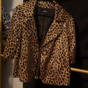 Apt. 9 Women's Tan Leopard Blazer